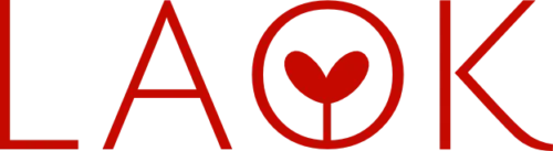 Red logo featuring plant sprout and text - acronym format