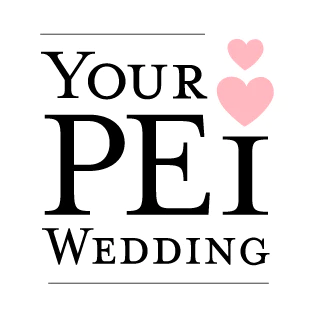 Logo text and tiny pink hearts